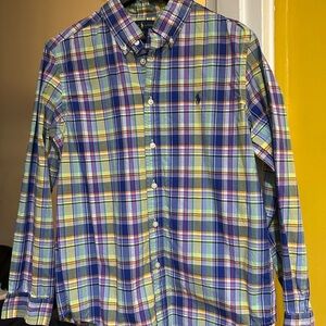 Colorful Plaid Button-Down Shirt